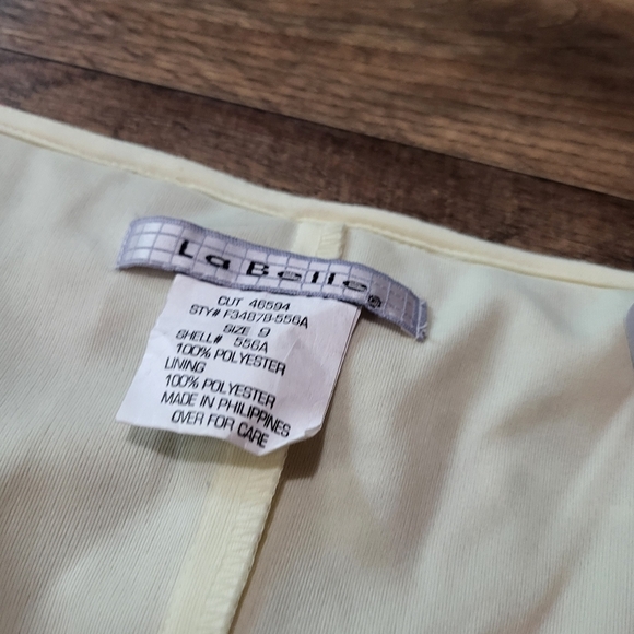 Vintage La Belle Y2K Yellow Floral Sheer Midi Slip Dress Size 9 - Picture 3 of 9